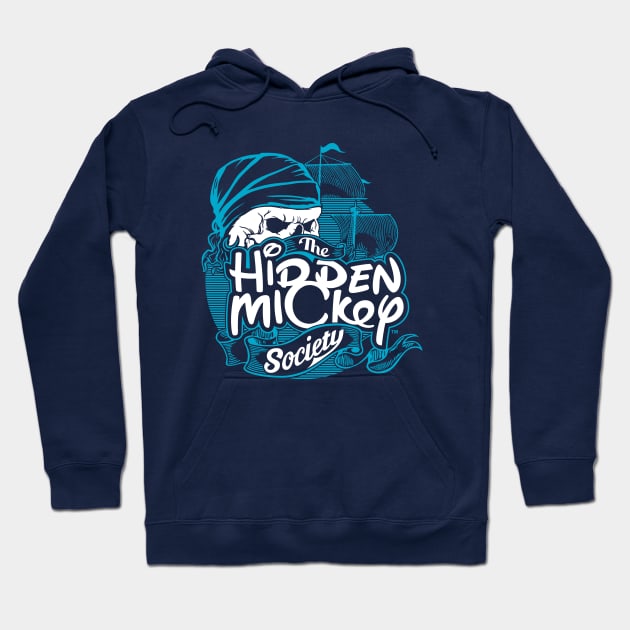 2-Color HMS Pirate Logo (Blue) Hoodie by hiddenmickeysociety